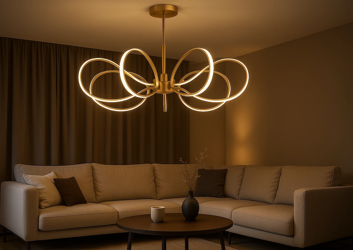 نور مخفی در لوستر منزل