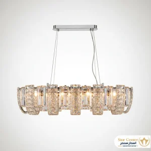 لوستر لاینر نئومدرن مدل ولورا با بدنه فلزی براق