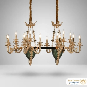 لوستر لاینر کلاسیک مدل الیسیان با آبکاری PVD و کریستال هفت رنگ