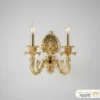 دیوارکوب کلاسیک دو شاخه الیسیان با آبکاری PVD طلایی