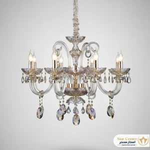 لوستر نئوکلاسیک ۱۸ شاخه تمام کریستال مدل آورلیا