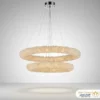 لوستر نئومدرن حلقه‌ای مدل کریستال ویو با کریستال های بافت شده