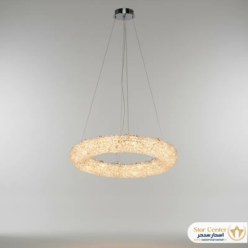 نورپردازی سه حالته لوستر SMD مدل کریستال ویو حلقه ای