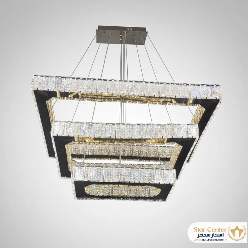 لوستر کلیپسی مدرن ولورا با طراحی سه مستطیل در هم.