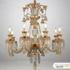 ۱۳۰۱-۸ لوستر نئوکلاسیک ۸ شاخه مدل باکارات با ورق طلا
