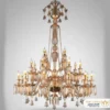 ۱۳۰۶-۲۴ لوستر باکارات عسلی ۸ شاخه کلاسیک با بلور و کریستال