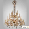 لوستر باکارات عسلی سه طبقه ۲۴ شاخه برای تالار