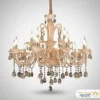 لوستر کلاسیک ۱۵ شاخه مدل الینا رویال با رنگ کرم عسلی