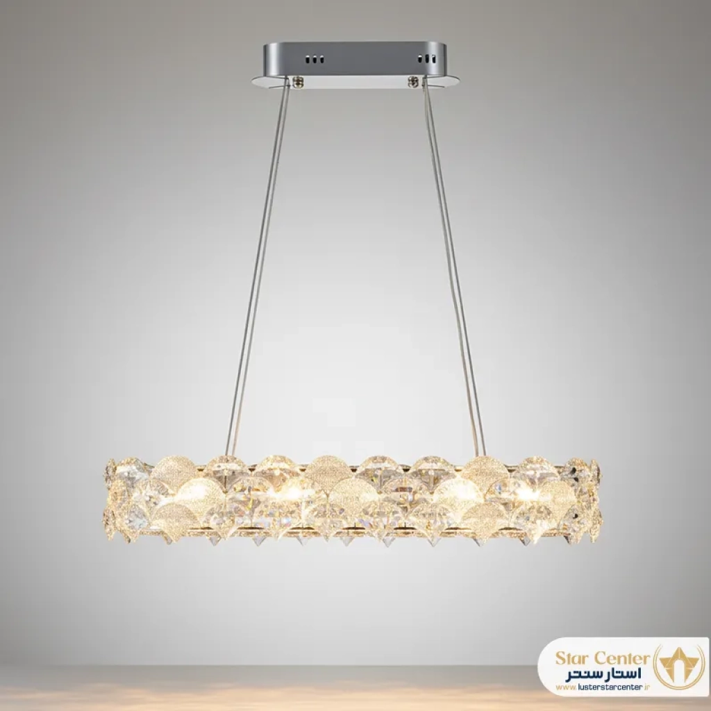 لوستر لاینر تمام کریستال مدل لومینارا با نور SMD
