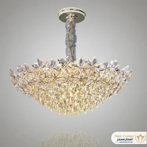 لوستر نئوکلاسیک مدل لیورا بلوم با کریستال های شفاف