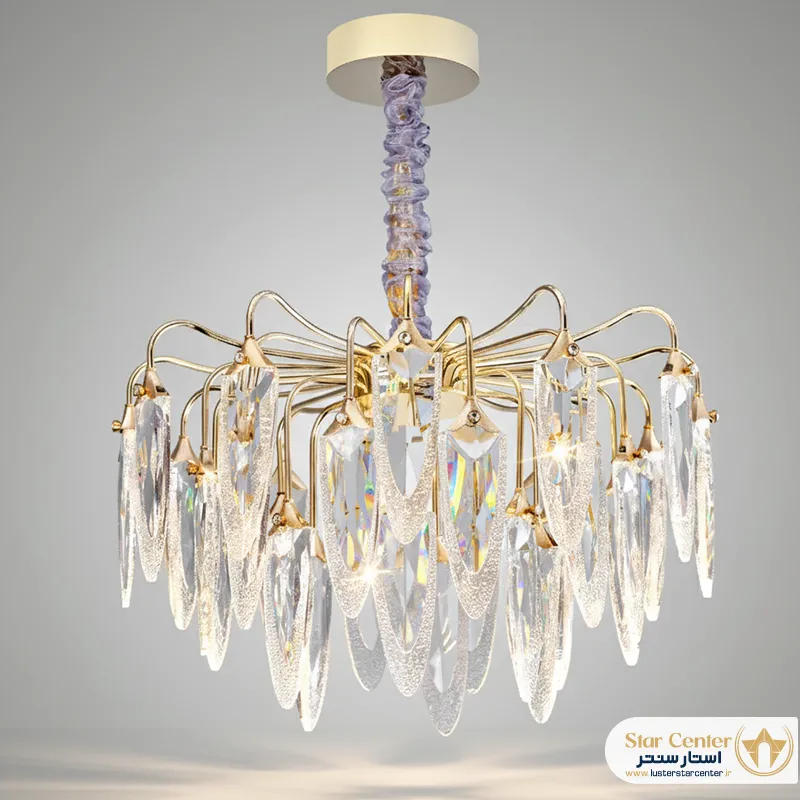نورپردازی یکنواخت و زیبای لوستر مدرن کلارو در شب
