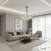 ۲۱۶۶-h2 دکوراسیون اتاق نشیمن با لوستر مدرن و شیک مدل کلارو