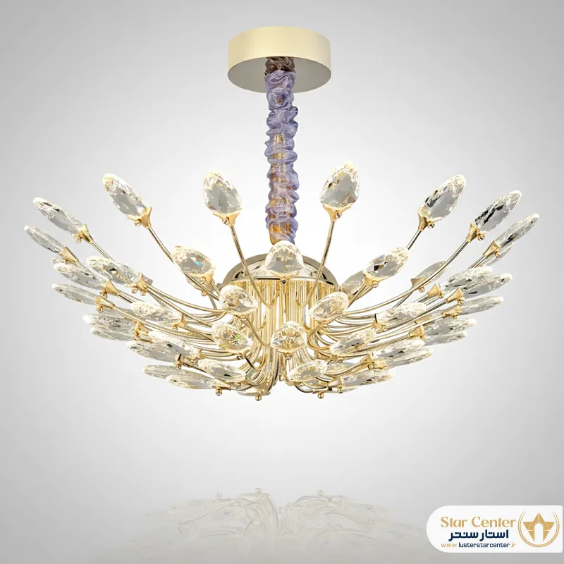 سایز متوسط لوستر مدرن کریستالی گلاسیا (60 سانتی متر)