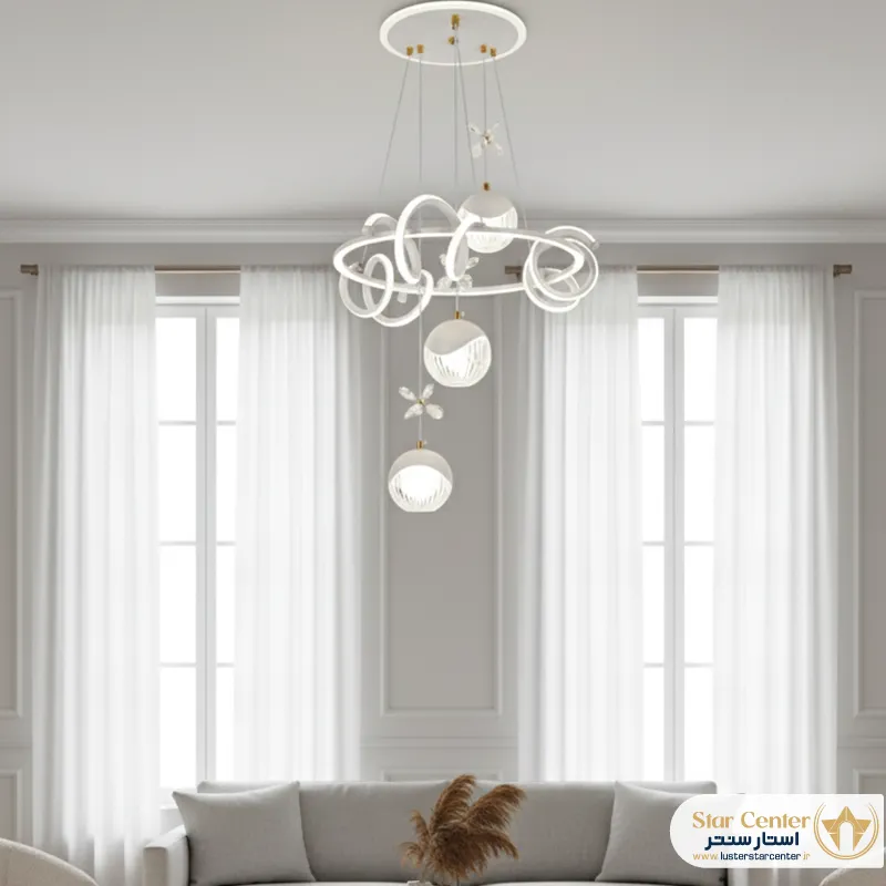 نور آویز الین در دکوراسیون داخلی اتاق خواب لوکس