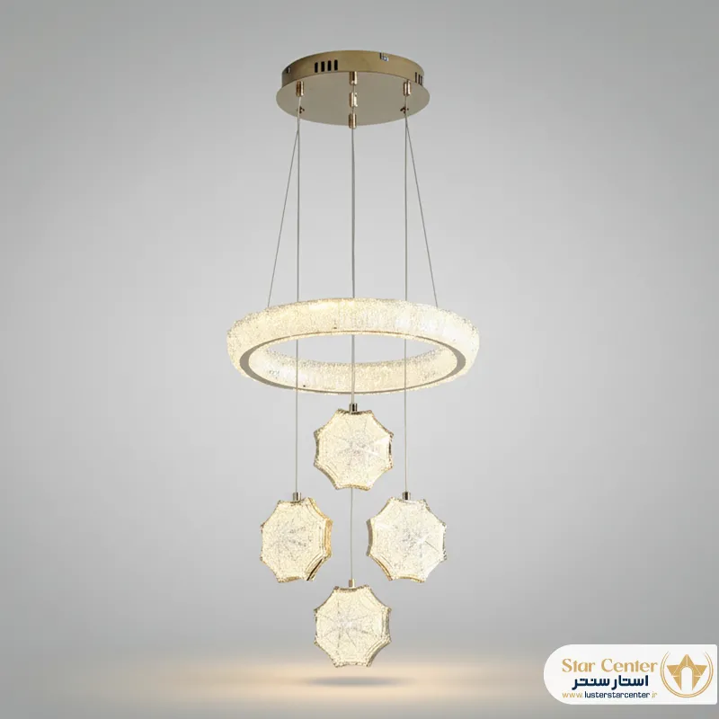 آویز مدرن نُوا NOVA با بدنه پلکسی برفی و منبع نور SMD