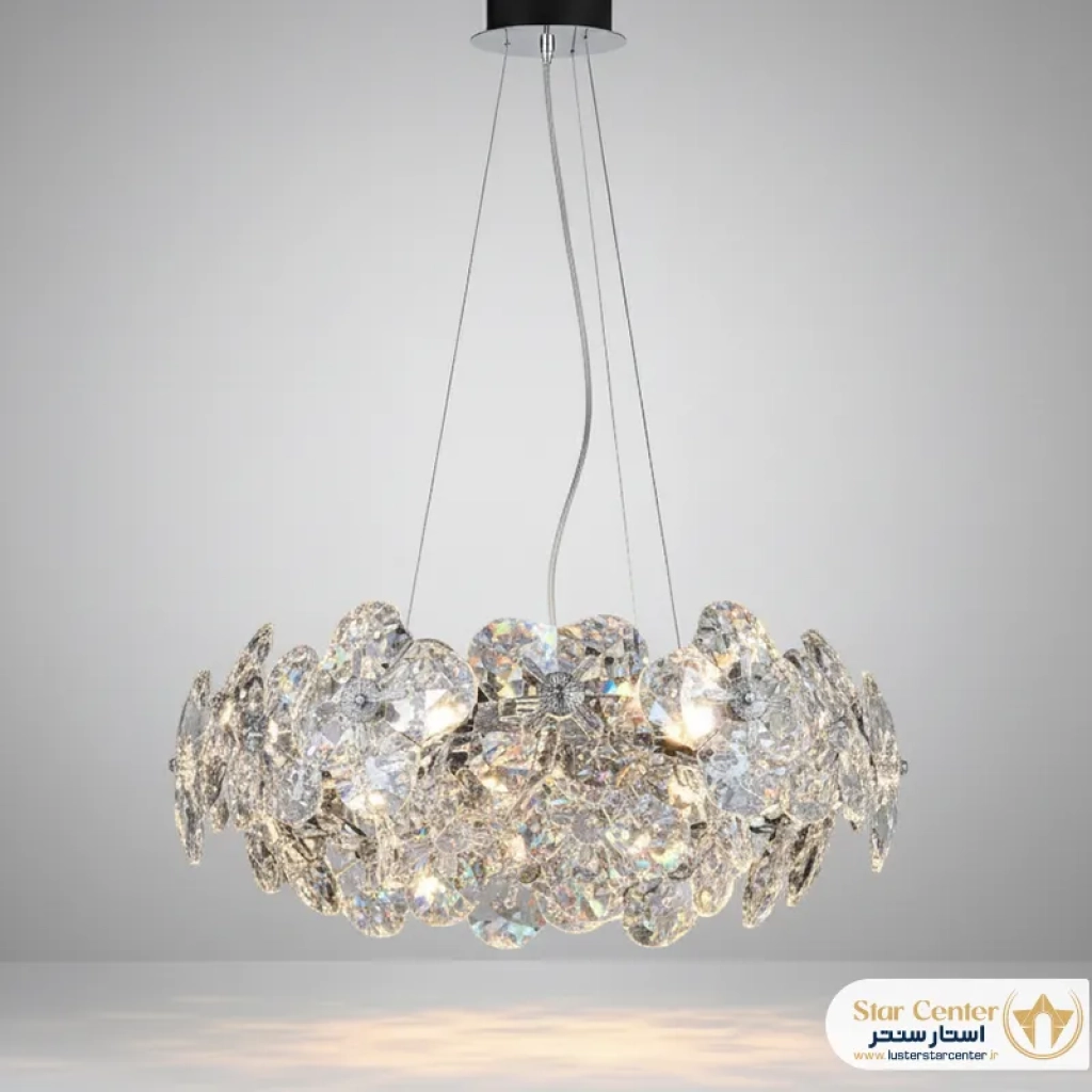لوستر مدرن مدل سیلوا با کریستال های درخشان سواروسکی