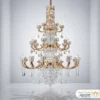 لوستر کلاسیک دو طبقه آورلیس با آبکاری طلایی