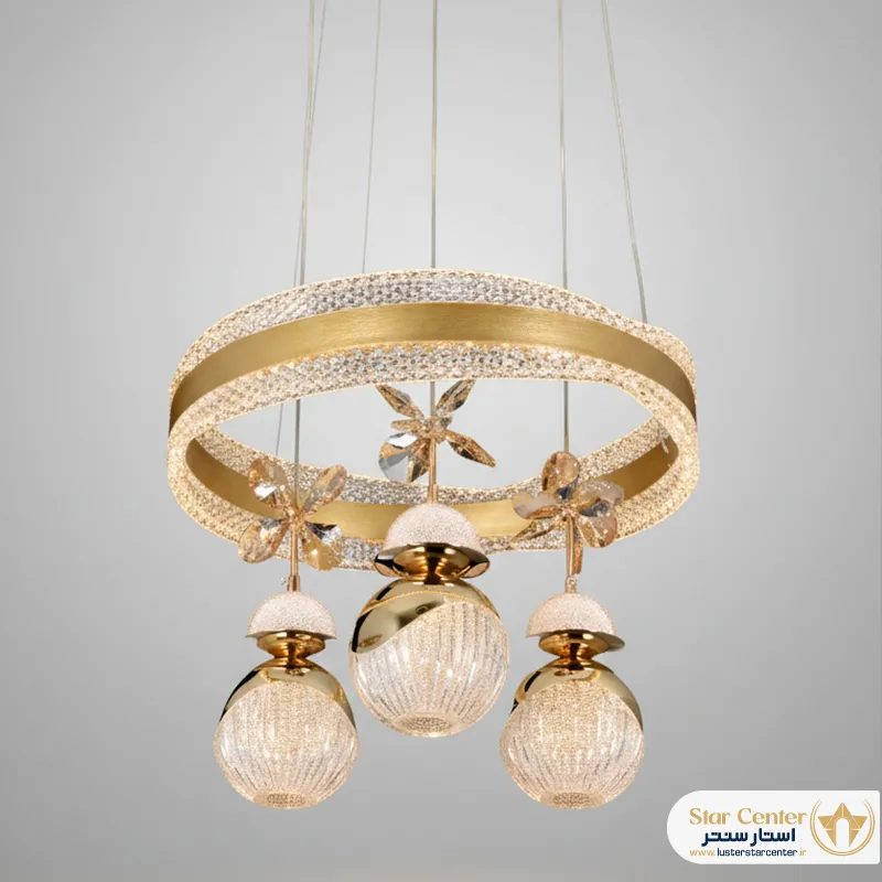 آویز مدرن فلوریون با بدنه طلایی رنگ