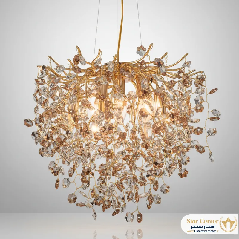 ست کامل لوستر، دیوارکوب و آباژور طرح درختی لیفوریا