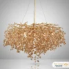 لوستر درختی نئوکلاسیک لیفوریا با بدنه طلایی و کریستال عسلی