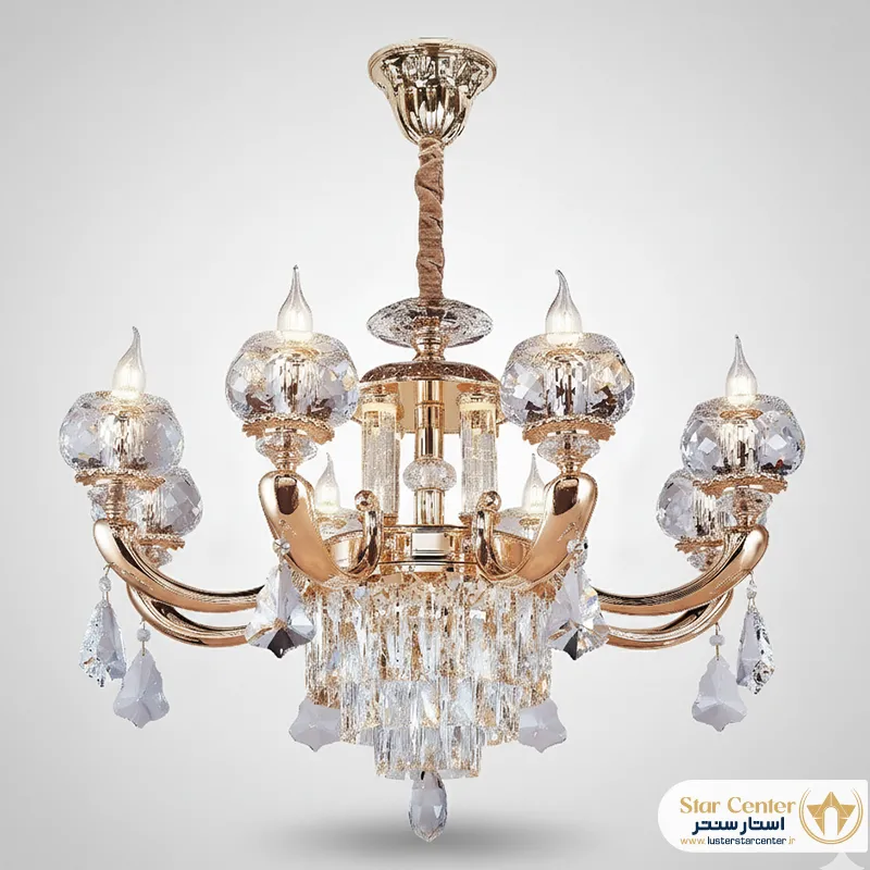 مدل لاینر لوستر نئوکلاسیک آورلیس با کریستال