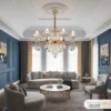 6232hoo دکوراسیون سالن پذیرایی با لوستر نئوکلاسیک چند طبقه آورلیس