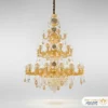 لوستر کلاسیک سه طبقه مدل لیورا با آبکاری طلای 24 عیار