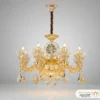لوستر کلاسیک ۱۵ شاخه لیورا با آبکاری طلای ۲۴ عیار