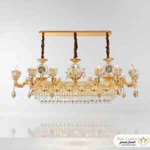 لاینر نئوکلاسیک مدل لوکسون با بدنه طلایی و کریستال های درخشان