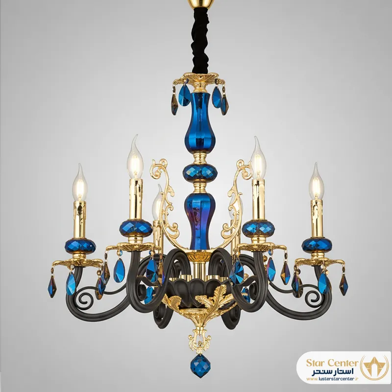 نمای نزدیک بدنه با آبکاری طلای لوستر نیوکلاسیک المانور