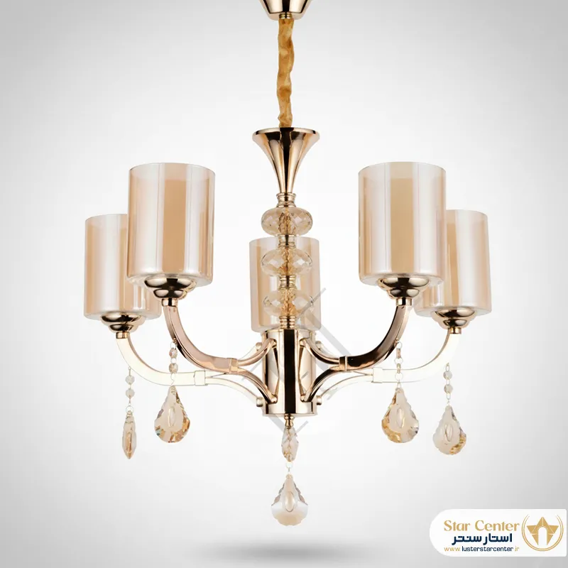 لوستر کریستال زاماک با نور گرم و جذاب