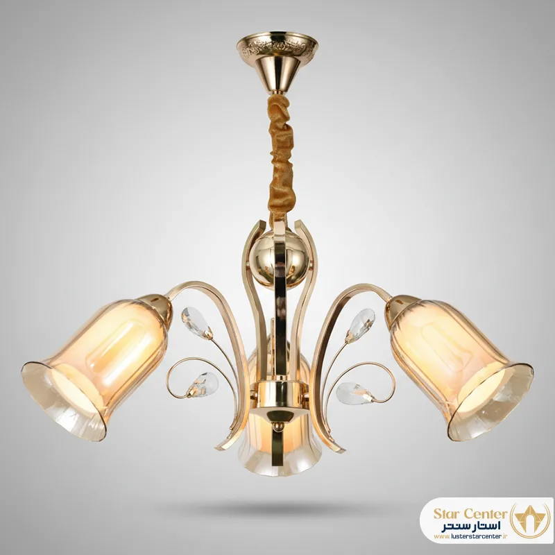 لوستر فلزی و کریستالی فلوریا مناسب برای سالن پذیرایی