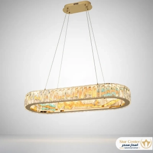 لوستر لاینر مدرن و کریستالی مدل ورتا با ریموت کنترل