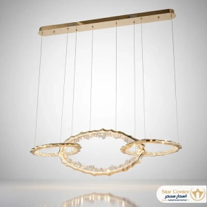 لوستر لاینر مدرن لیورا تری با طرح شاخه های طبیعی و رنگ شامپاینی