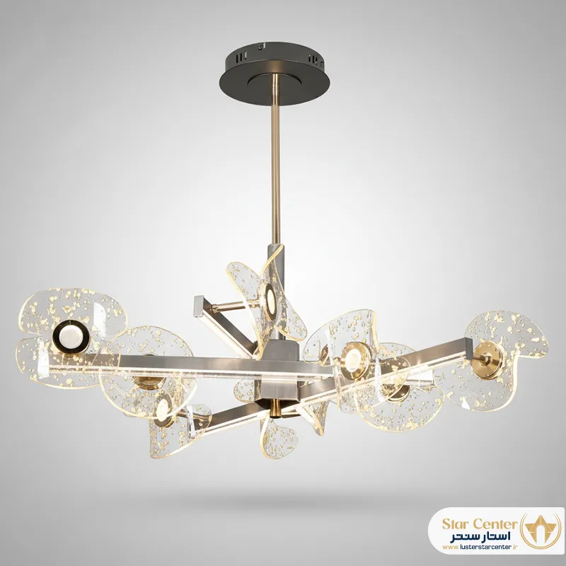 نمای نزدیک از بدنه آلومینیومی کروم لوستر SMD فلورین