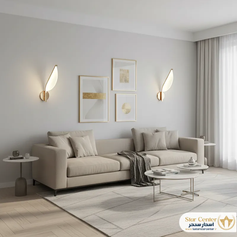 طراحی مینیمال و خطی چراغ دیواری الارا طلایی
