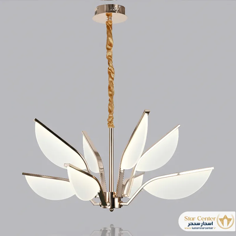 لوستر مدرن Elara طلایی 8 شاخه مناسب برای اتاق خواب