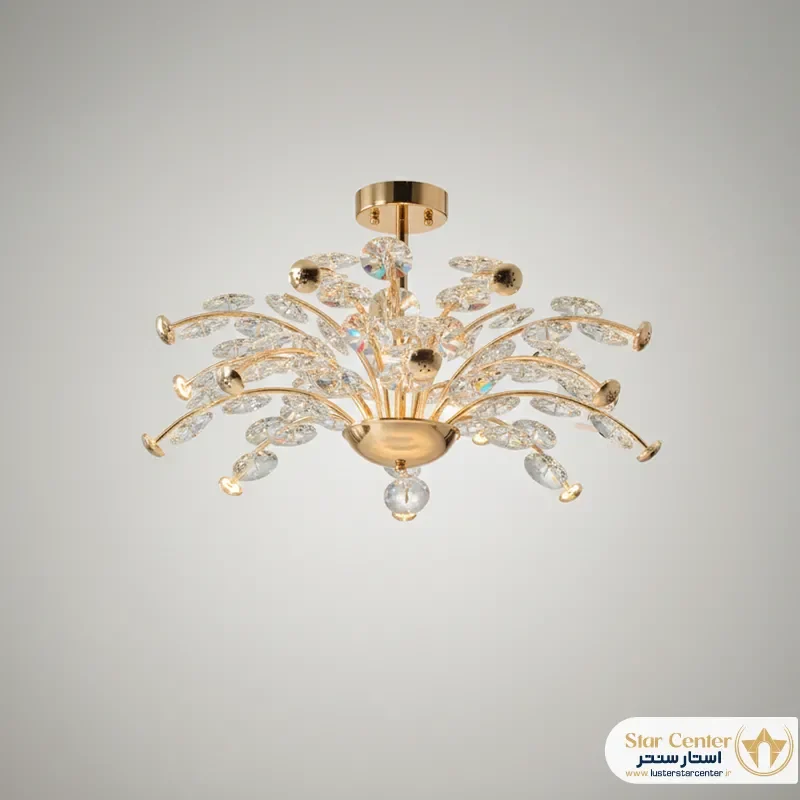 لوستر مدرن کریستالی کریستاوا با آبکاری مشکی براق