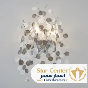 دیوارکوب درختی نئوکلاسیک رزلون مدل طلایی با کریستال سفید