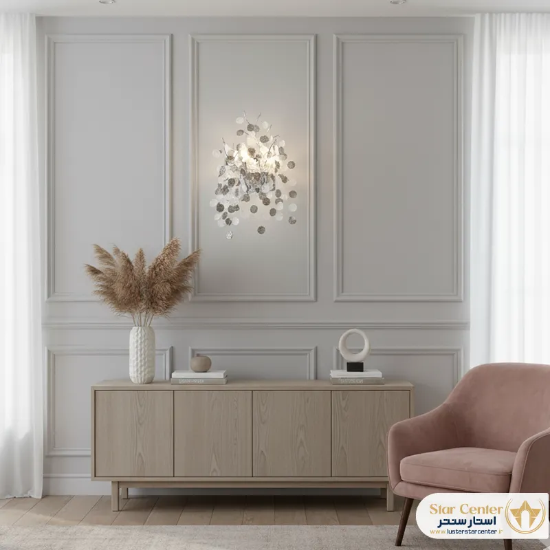 نورپردازی راهرو با دیوارکوب درختی نئوکلاسیک رزلون لوکس