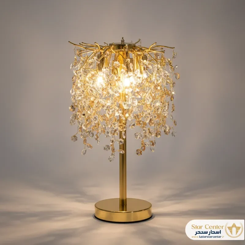 آباژور درختی نئوکلاسیک لیفوریا مدل ایستاده (کنار سالنی) با بدنه طلایی